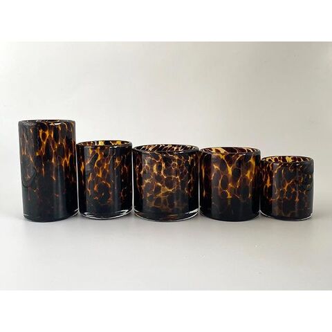 Set Of 3 Black Tortoise Shell Print Candles Glass Jars $2.98 ...