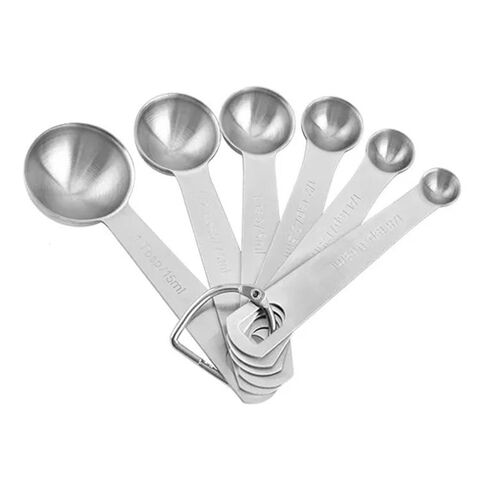طقم ملاعق قياس من الفولاذ المقاوم للصدأ، 6 قطع، احترافي، بالجملة، للمطبخ والخبز for sale at factory direct price