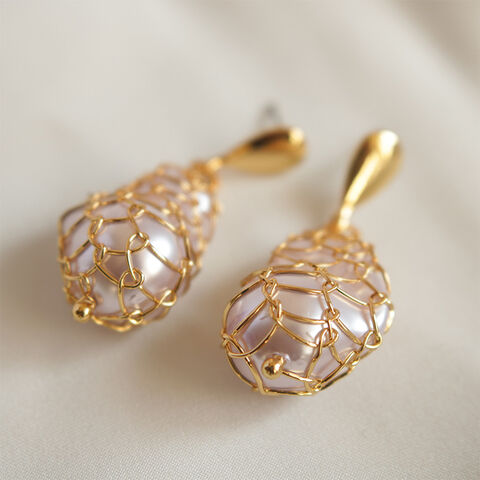 Barocke Vintage-Ohrringe mit echten Perlen - Modeschmuck Großhandel for sale at factory direct price