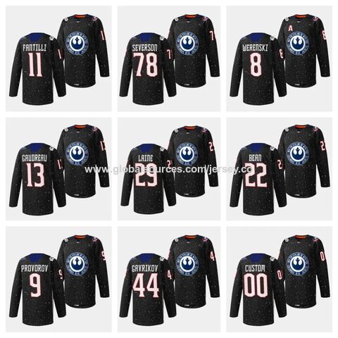Custom Columbus Blue Jackets Hockey Jersey Name and Number Black Team Logos Fashion