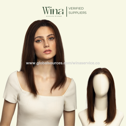 Fabrik für Echthaarperücken, Full Lace Front Perücke, True Scalp 4D oder Lace Front 3D, Naturfarbe, 45 cm langes, glattes Haar | Perücken Vietnam