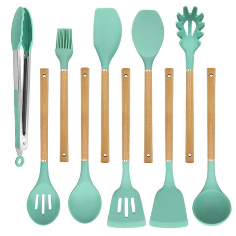 Buy Wholesale China Cheap 11 Pcs Wood Handle Silicone Ladle Soup Spoon  Kitchen Silicone Cooking Utensils Set & Silicone Ladle at USD 0.3
