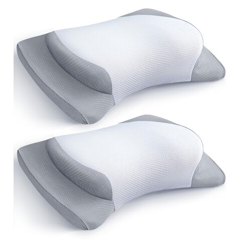 Almohada de algodón tejida para dormir con soporte para el cuello,  almohadas de contorno para dolor de cuello y hombros, almohada cervical  ergonómica