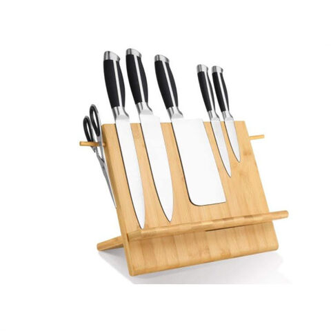 Knife Holder Natural Bamboo Wood Stand Multifunctional Hollow PP Plastic  Core Insert Without Knife Kitchen Tool