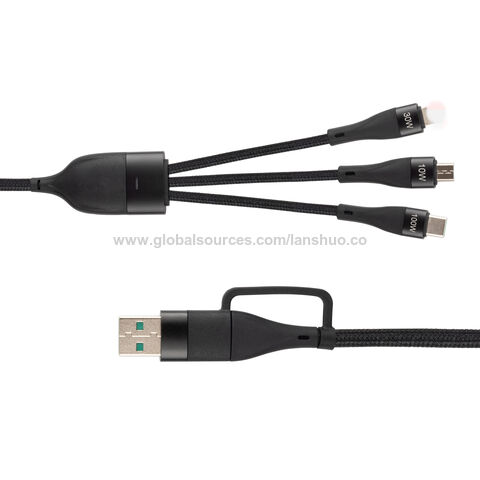 Compre 100w Usb C A Multi Cable Cargador Rápido 3-en-2 Usb A/c Pd