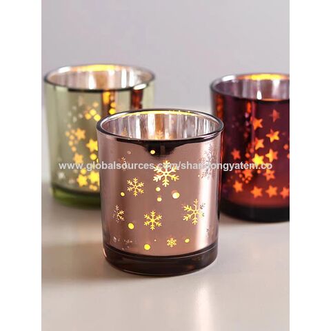 Buy Wholesale China Hot Sales Electroplated Candle Cup Candle Jar Glass  Candle Holder Candle Glass Jar Christmas Party Wedding Home Bathroom Hotel  & Candle Jar at USD 0.49