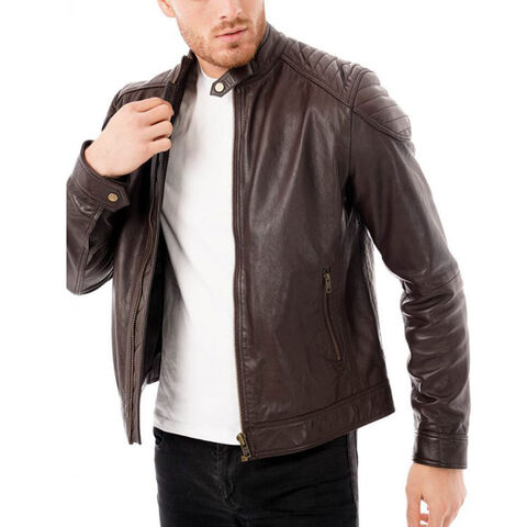 Men's Leather Jacket New Style 2021 Genuine Leather Biker Racing