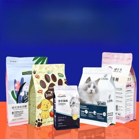 Mu China Manufacturer 100% Food Grade Flat Block Bottom Zipper Pet Dog ...