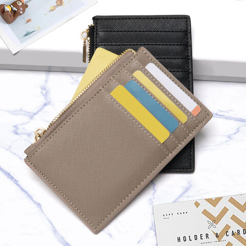 Credit/Debit Card Holder 11 Slot PU Leather Small Zipper Wallet