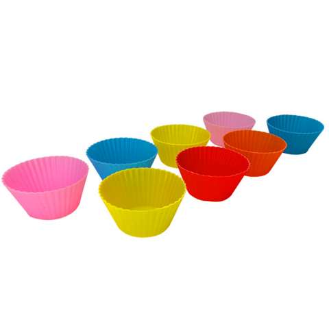 Basics Reusable Silicone Round Baking Cups, Muffin Liners, Pack of  12, Multicolor