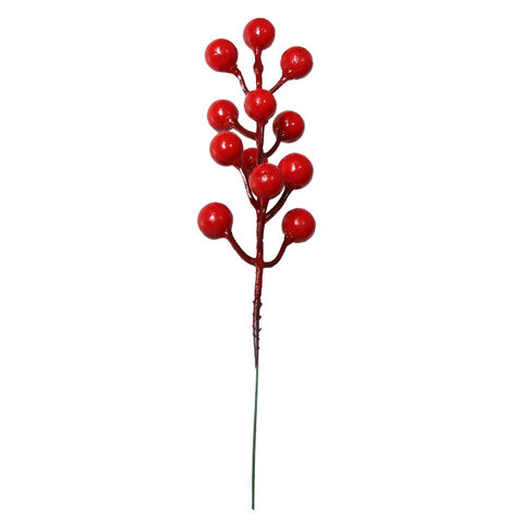 24 Artificial Berry Stem Picks - Decorative Wire Stem Branch