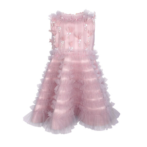 Achetez en gros B b Fille Longue Robe En Tulle Rose Sans Manches