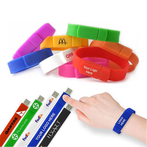 Pulseira Pen Drive 64GB USB 32GB 16GB 8GB Slap Bracelete Flash Drive 3.0 Memory Stick Disco de Silicone Portátil
