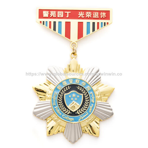 Médaille de sport personnalisée en métal 3D en alliage de zinc vierge et or pour marathon, vente en gros