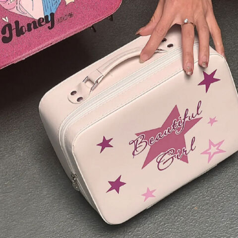 Wholesale Pu Star Cosmetic Collect Box Beauty Case Travelling