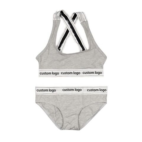Custom Logo Women Plus Size Cotton Bra Panty Set Sports Bra And