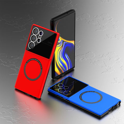 Funda de Teléfono con Inyección de Aceite 2 en 1, Slim Armor, Carga Inalámbrica Magnética, Lente Gran Angular para Samsung Galaxy S23 S22 S21 Ultra Plus