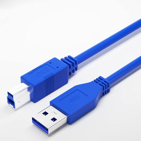 USB Printer Cable, v3.0, Blue, Type A to B Male, 3ft