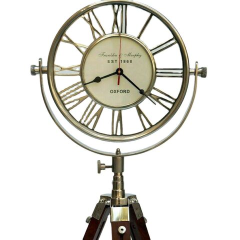 Nautical Maritime Vintage Brass Table Desk Clock With Wooden Tripod Stand  Decor $16 - Wholesale British Indian Ocean Territory Airplane Desk Clocks  Wall Clock Alarm Clock Wall at factory prices from MARIYAM
