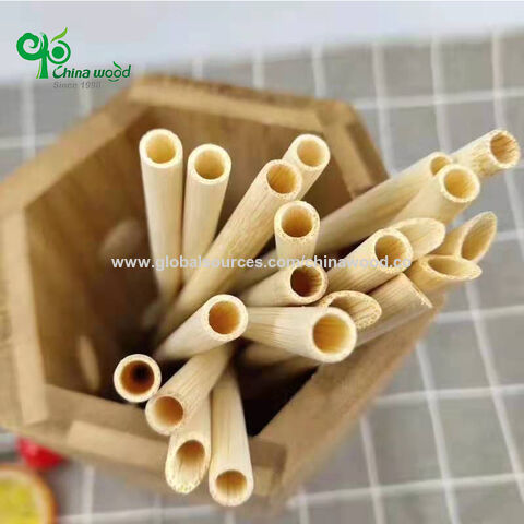 Yada Pailles en Bambou Jetables de Haute Qualité 12*220mm, Rayées et Colorées, pour Bubble Tea et Fêtes