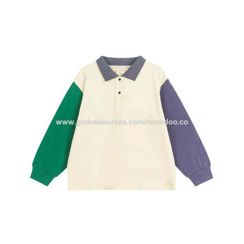 Compre Las Ventas Directas De La F brica Golf Polo Ropa Casual Color Bloqueado Tela Moda Corea Ni as Golf Polo Camisetas y Polos De Manga Larga Para Ni as de China por 10.99 USD Global Sources