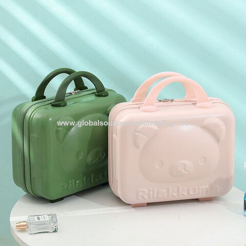 Trousse de toilette ours 2023 avec serrure à combinaison, mini valise de rangement, boîte à maquillage, bagage de voyage pour enfants, valise trolley rigide ABS 14 pouces