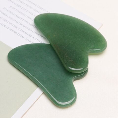 Rodillo de Jade de Cuarzo Rosa y Set de Gua Sha al por Mayor, Kit de Rodillo de Jade Antiedad, Set de Masaje de Piedra Guasha de Jade Natural