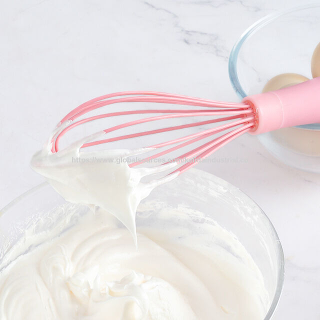 Novo batedor de creme 2024, misturador de creme de ovo e manteiga, batedor de silicone para misturar, ferramentas de panificação, conjunto de batedores com cabo de plástico