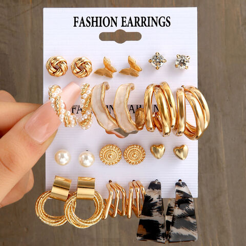 Wholesale Fashion Earrings Copper Ox Tone Double Loop Pierced Hoop Earrings  2 India | Ubuy