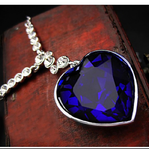 SayaBling 60 Carat Sapphire Pendant Heart-shaped Cut Line Sterling Silver  Necklace | SayaBling Jewelry