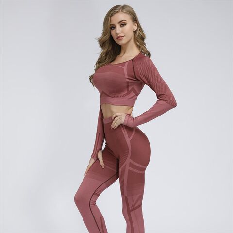 Small Jacquard Seamless Fitness Long Sleeve Set - Expore China Wholesale Yoga  Wear,sports,leggings,fitness Wear,gym Wear and Fitness Wear, Yoga Pants,  Sports Wear