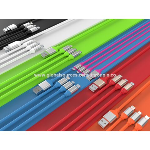 Venta al por mayor de alta calidad y venta caliente colorido suave TPE cable para teléfonos móviles for sale at factory direct price