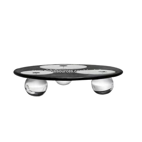 Mesa de centro redonda de cristal acrílico transparente natural de luxo leve italiano, designer criativo网红 para sala de estar for sale at factory direct price