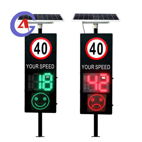 Outdoor Road Safety Speed Limit Display Traffic Led Warning Sign, Solar ...