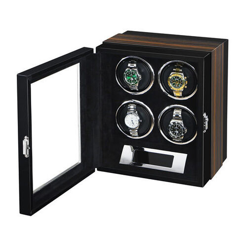 2 Dual Gyro Automatic Rotation 4 Slots Watches Display Case Slient ...