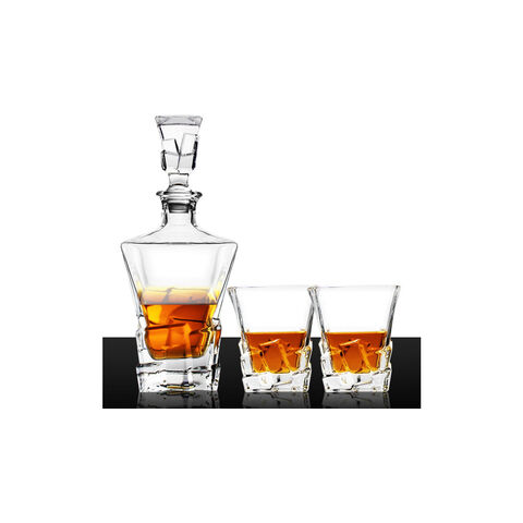 Custom Whiskey Glasses, Ice Balls, Coasters & Wood Box Set - Teals