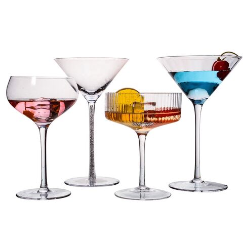 Buy Wholesale China Custom Elegant Crystal Short Stem Ribbed 250ml Dessert  Cup Martini Cocktail Glasses & Short Stem Martini Glass at USD 1.14