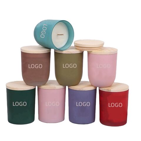 200ml Candle Holder Glass Containers Candle Cup With Bamboo Lid