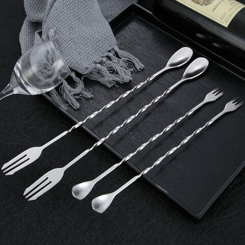 Stainless Steel Bar Tools Steel Spoon Bartender Mixing Spoon Cocktail Drink  Stirring Bar Spoon Tools