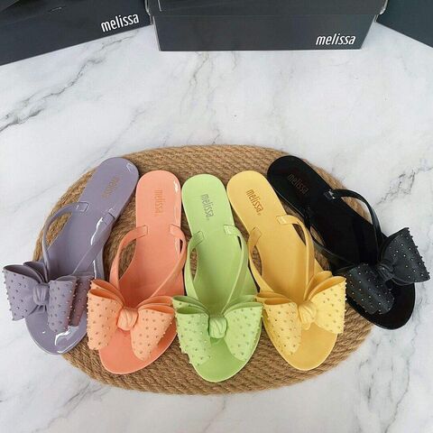 Bow sales jelly shoes