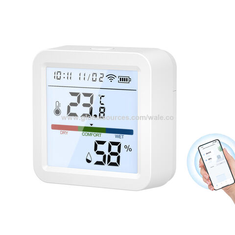URPIZY ZigBee Thermomètre hygromètre intelligent, thermomètre hygromètre,  capteur de température et d'humidité intérieur, contrôle par application,  écran LCD numérique, journal de données, lien : : Jardin