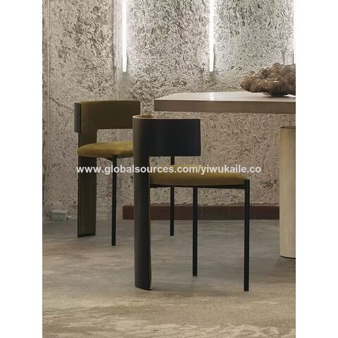 Silla de comedor nórdica para el hogar, sillón ligero de franela de lujo,  estilo informal, para maquillaje y escritorio, moderna y sencilla, para