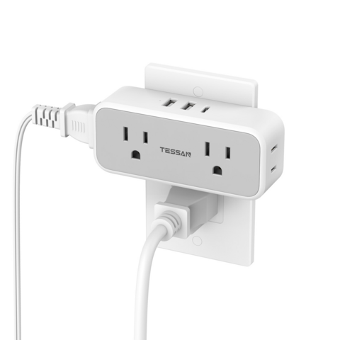 Multiprise Murale Tessan Prix Usine Petit Adaptateur de Prise pour Maison et Voyage