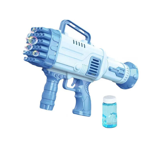 Blowing Bubbles 32 Holes Boy Toy Blue Electric Bubble Bazooka Outdoor Launcher Pao Wholesale Bubble Gun. Foaming Machine For Plastic And Electronic Wholesale Amazon New Hot Sale Automatic Bubble Gun B...