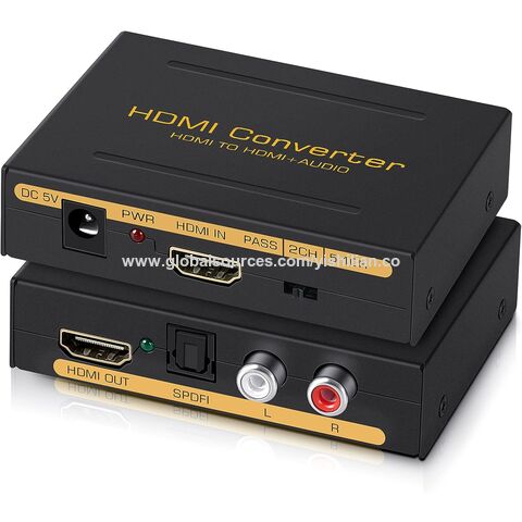 HDMI Audio Extractor Splitter 4K hdmi to hdmi 3.5mm Audio Adapter Converter  with AUX(RCA L/R) Stereo Audio Output Support 1080P 3D Compatable for PS4