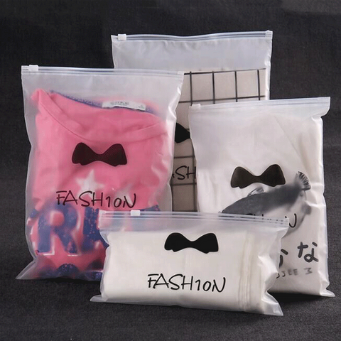 Custom Matte/frosted Plastic Packaging Zipper Bags, T Shirt