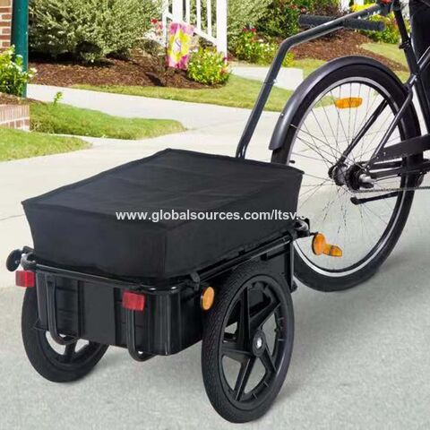 Remorque vélo cargo avec caisse de transport pliable 50 L Gris 150 kg