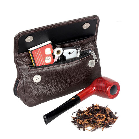 FIREDOG Durable Zipper Cigarette Portable Smoking Pipe Tobacco