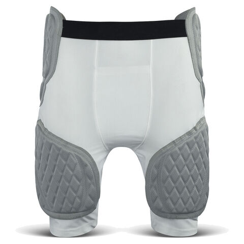 5-pad Integrated Football Girdle Padded Compression Shorts Black