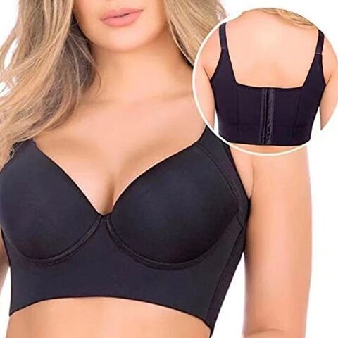 Womens Lingerie Strapless Front Buckle Lift Up Bra, Wire-free Anti-slip  Invisible Push Up Bandeau Bra With Detachable Straps